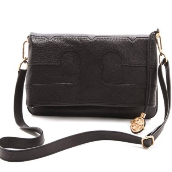 Tory Burch Amalie Leather Foldover Crossbody Clutch - Picture 1 of 13